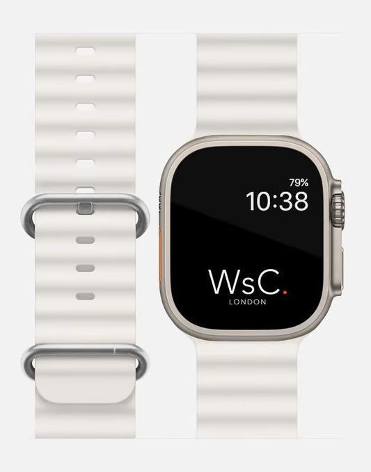 Ocean Band – White Apple Watch Strap