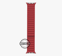 WsC® Leather Link – Deep Red Apple Watch Strap