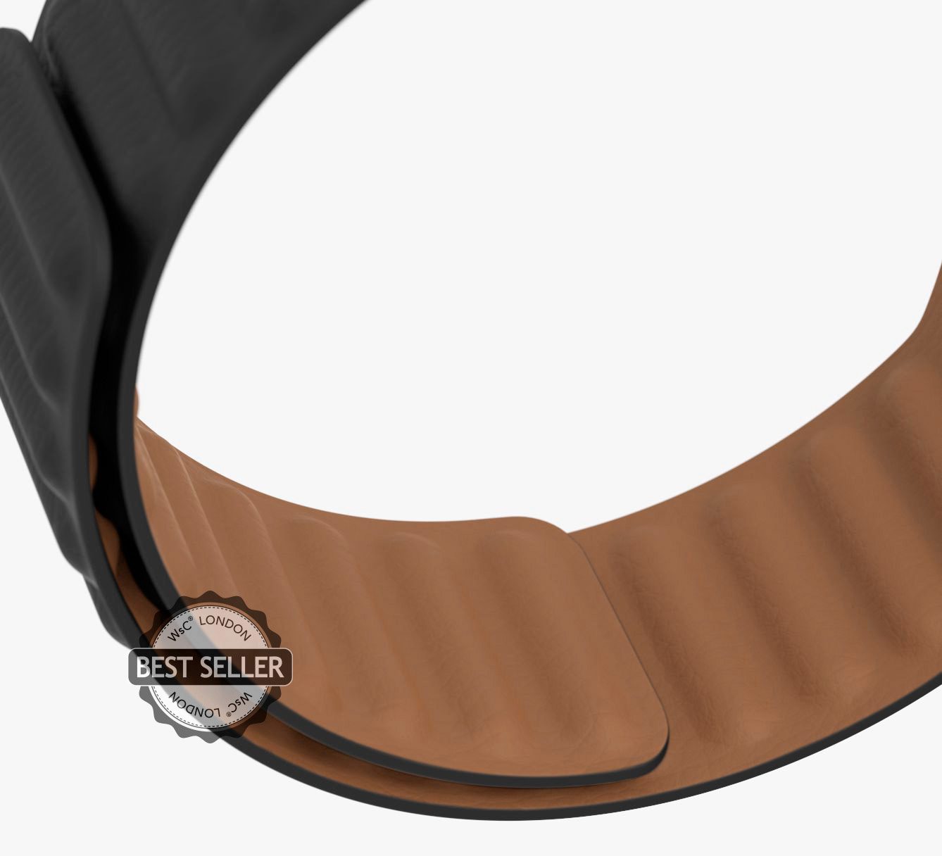 WsC® Leather Link – Black Apple Watch Strap