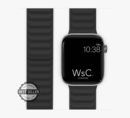 WsC® Leather Link – Black Apple Watch Strap