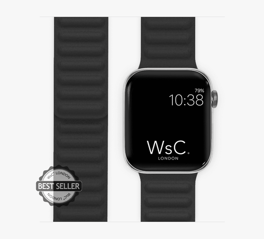 WsC® Leather Link – Black Apple Watch Strap