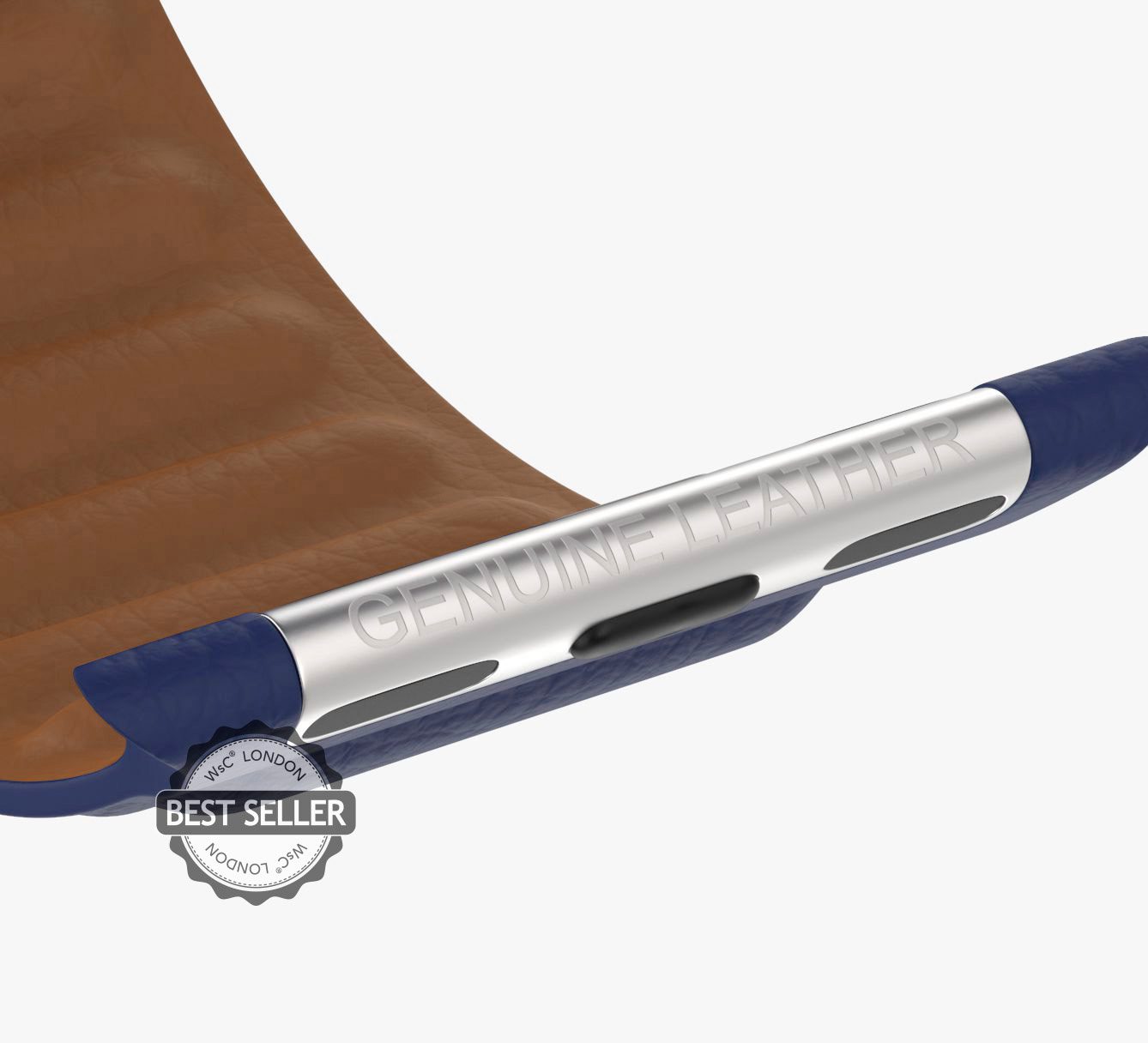 WsC® Leather Link – Ocean Blue Apple Watch Strap
