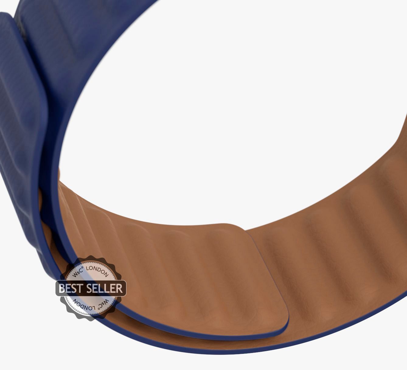 WsC® Leather Link – Ocean Blue Apple Watch Strap