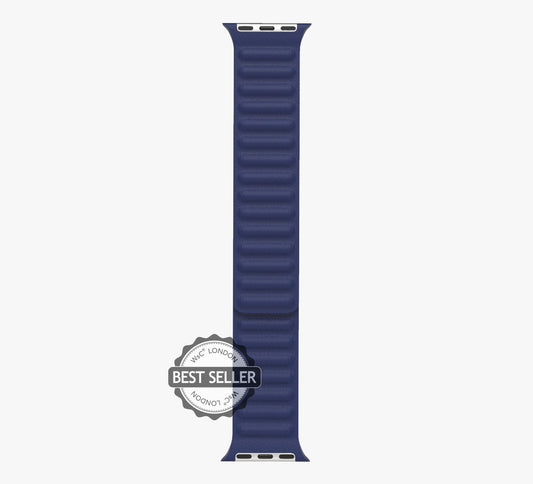 WsC® Leather Link – Ocean Blue Apple Watch Strap