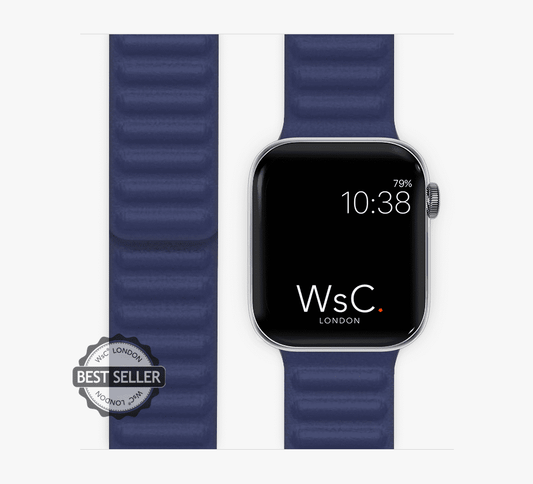 WsC® Leather Link – Ocean Blue Apple Watch Strap