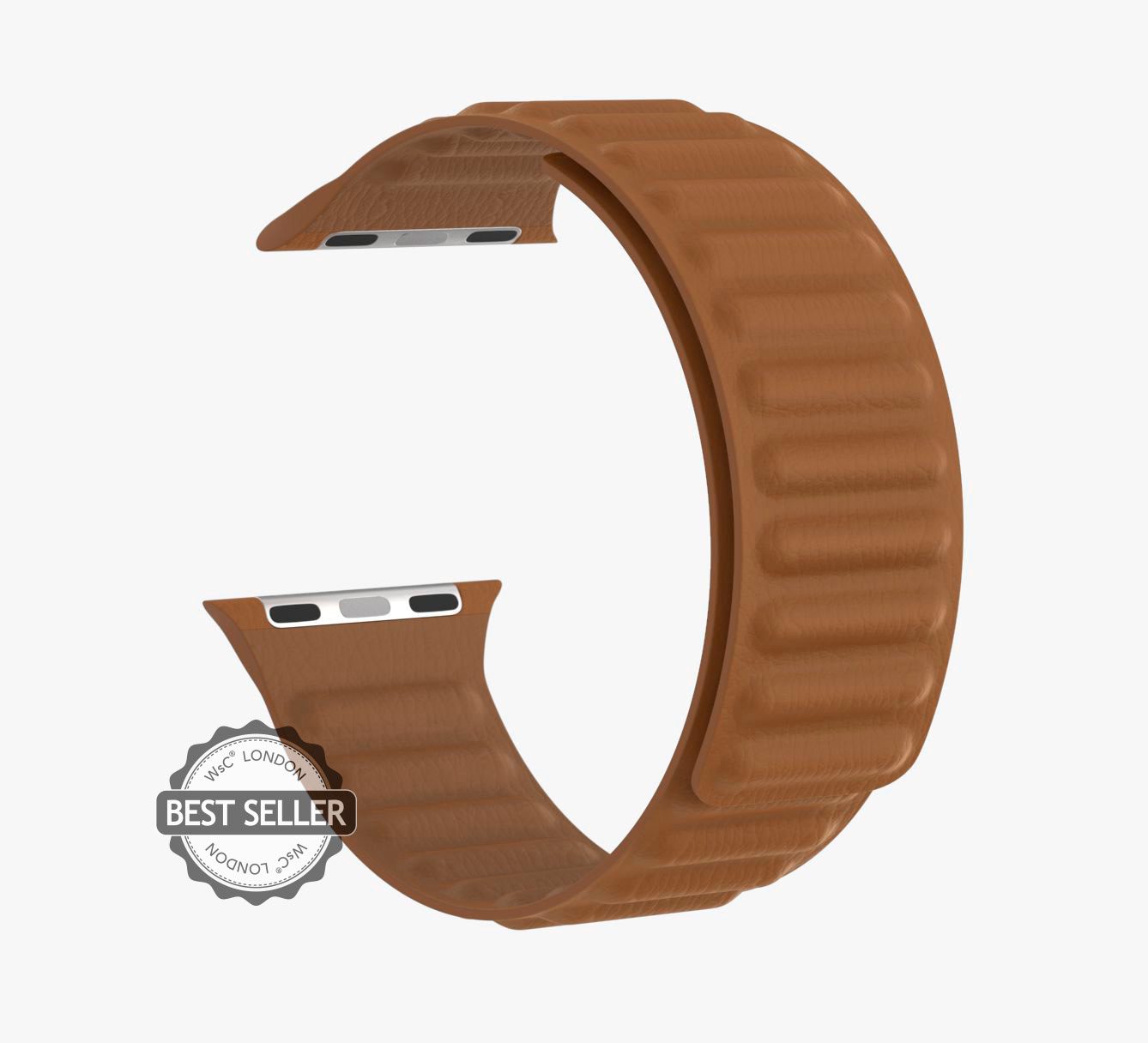 WsC® Leather Link – Caramel Brown Apple Watch Strap