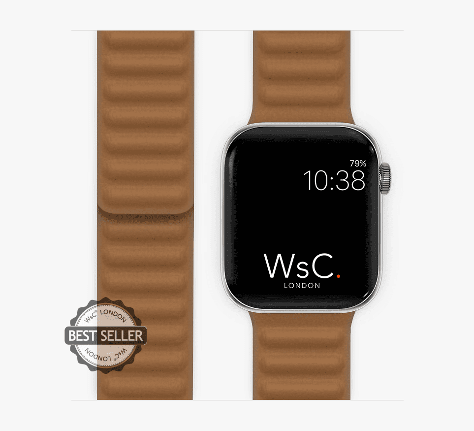 WsC® Leather Link – Caramel Brown Apple Watch Strap