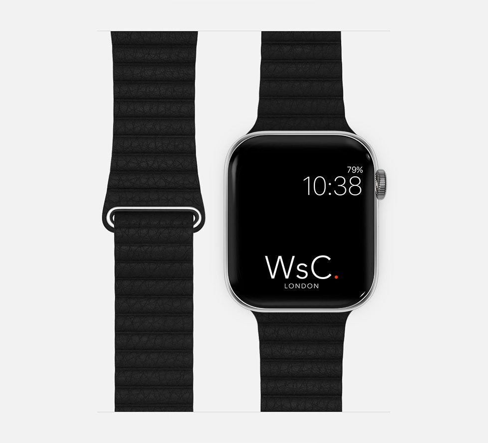WsC® Leather Loop – Black Apple Watch Strap