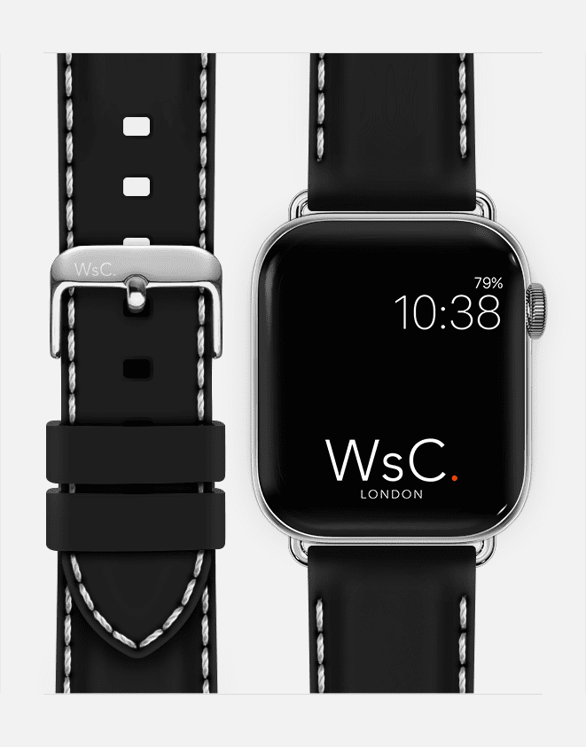 WsC® Nautilus – Black / White Apple Watch Strap