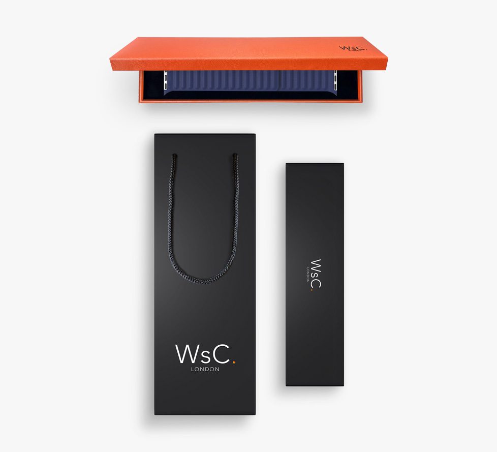 WsC® Leather Link – Ocean Blue Apple Watch Strap