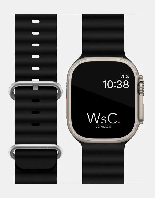 Ocean Band – Black Apple Watch Strap