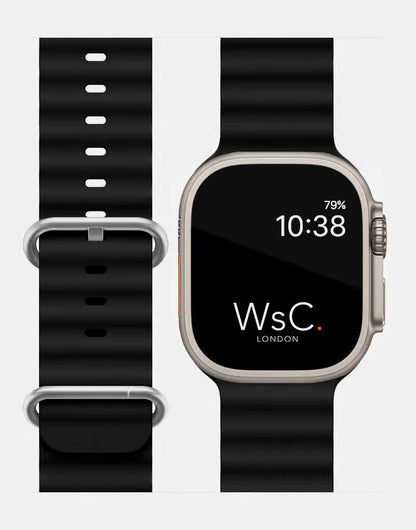 Ocean Band – Black Apple Watch Strap