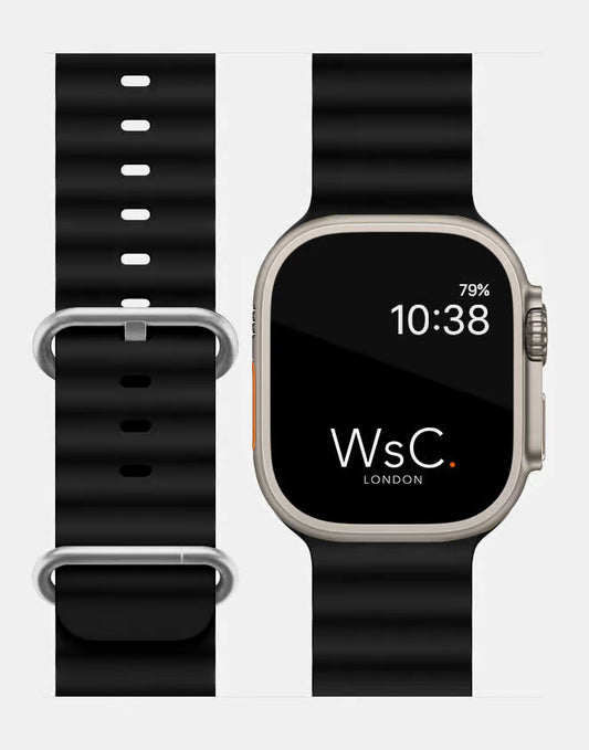Ocean Band – Black Apple Watch Strap