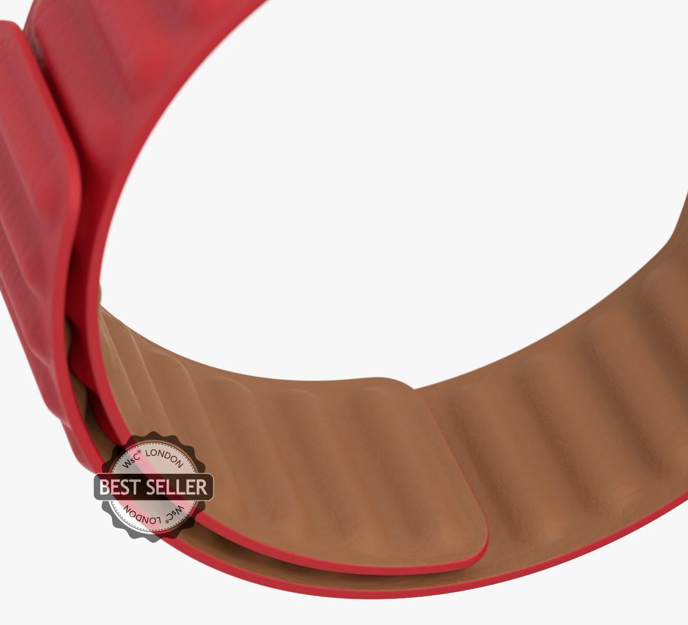 WsC® Leather Link – Deep Red Apple Watch Strap
