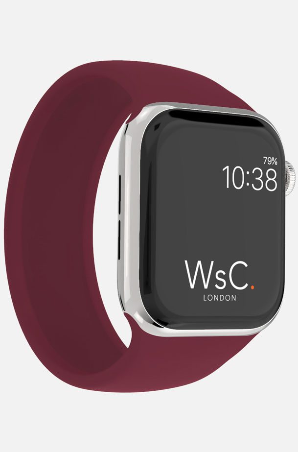 WsC® Silicone Solo Loop – Burgundy Apple Watch Strap
