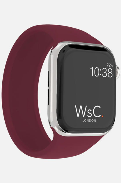 WsC® Silicone Solo Loop – Burgundy Apple Watch Strap