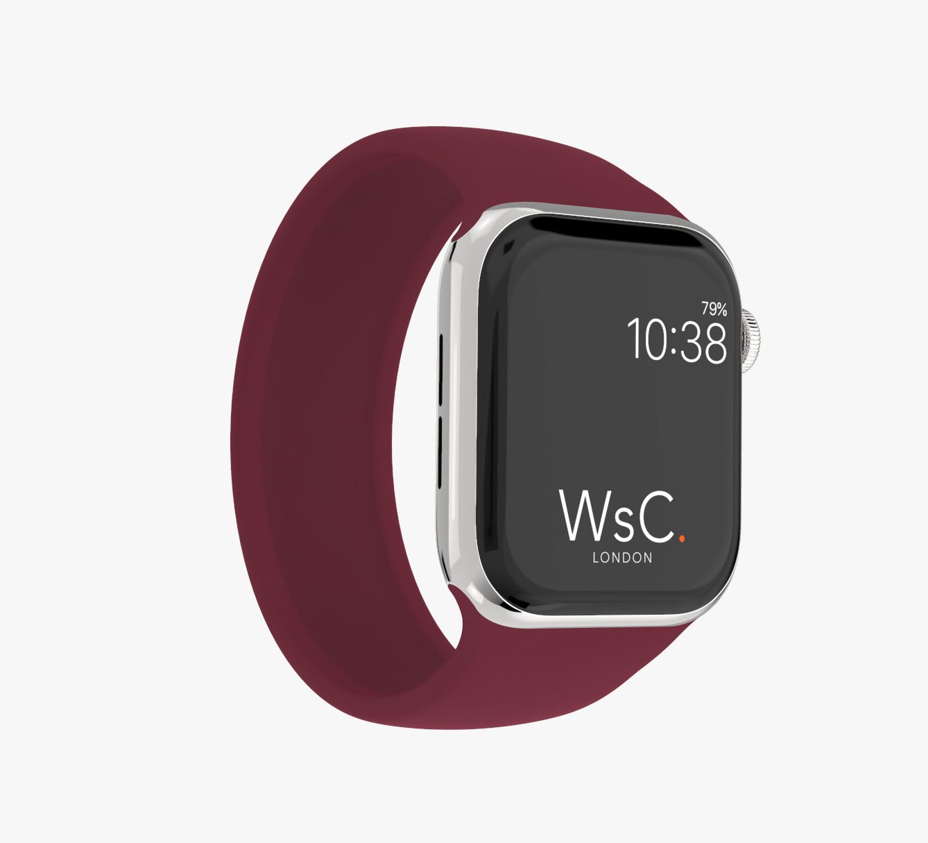 WsC® Silicone Solo Loop – Burgundy Apple Watch Strap