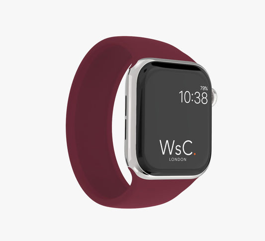 WsC® Silicone Solo Loop – Burgundy Apple Watch Strap