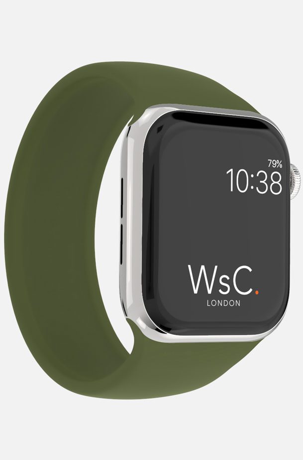 WsC® Silicone Solo Loop – Khaki Green Apple Watch Strap