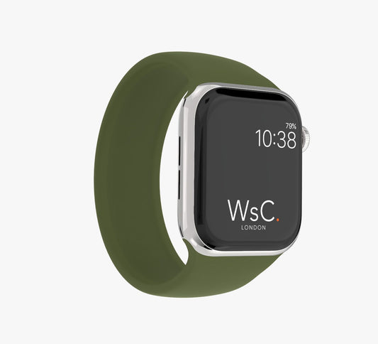 WsC® Silicone Solo Loop – Khaki Green Apple Watch Strap