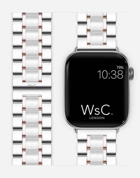 WsC® Fury – Silver & Rose Gold Apple Watch Strap