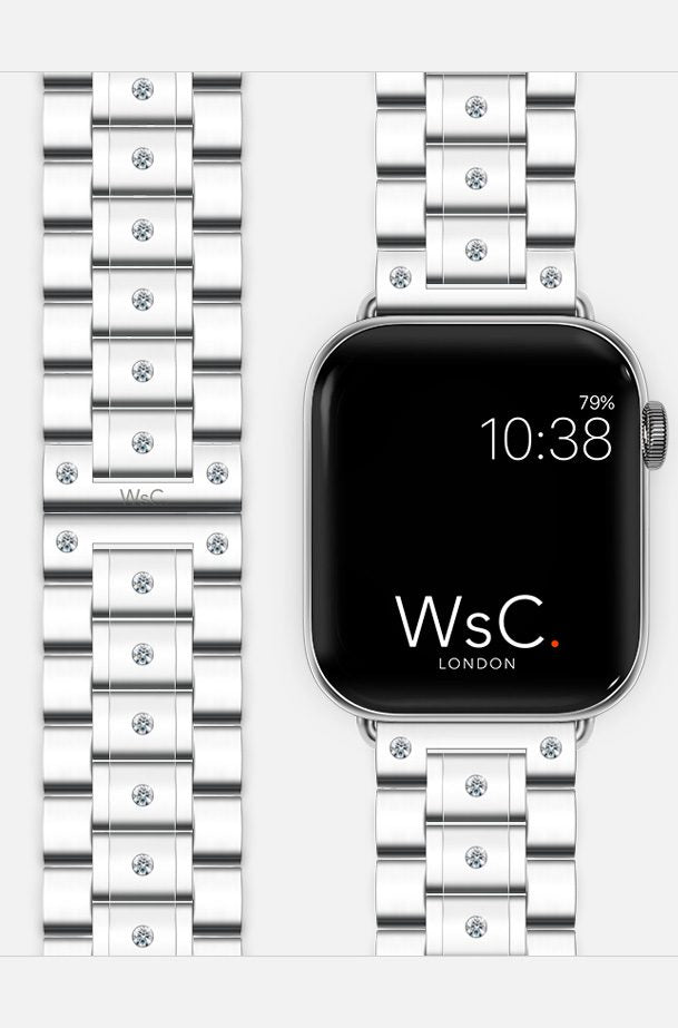 WsC® Fury Silver – 1 Carat Diamond Apple Watch Strap
