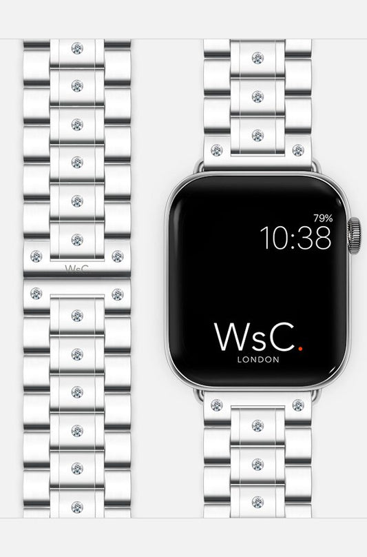 WsC® Fury Silver – 1 Carat Diamond Apple Watch Strap