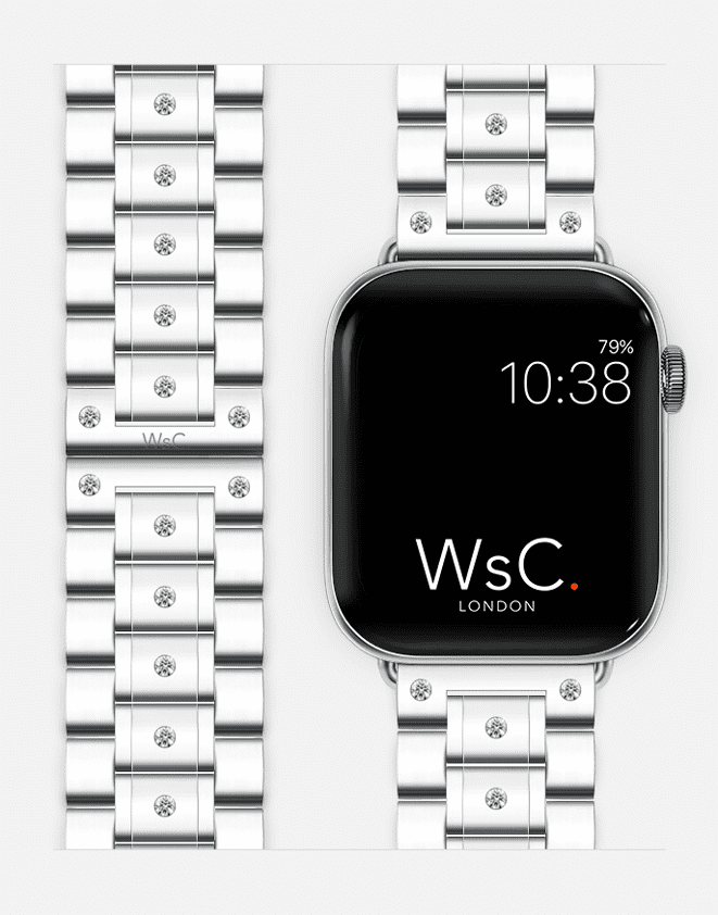 WsC® Fury Silver – 1 Carat Diamond Apple Watch Strap