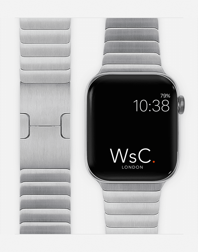 WsC® Link Bracelet – Silver Apple Watch Strap