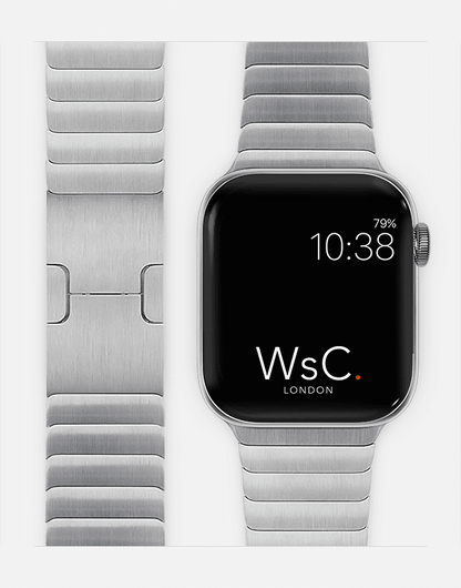 WsC® Link Bracelet – Silver Apple Watch Strap