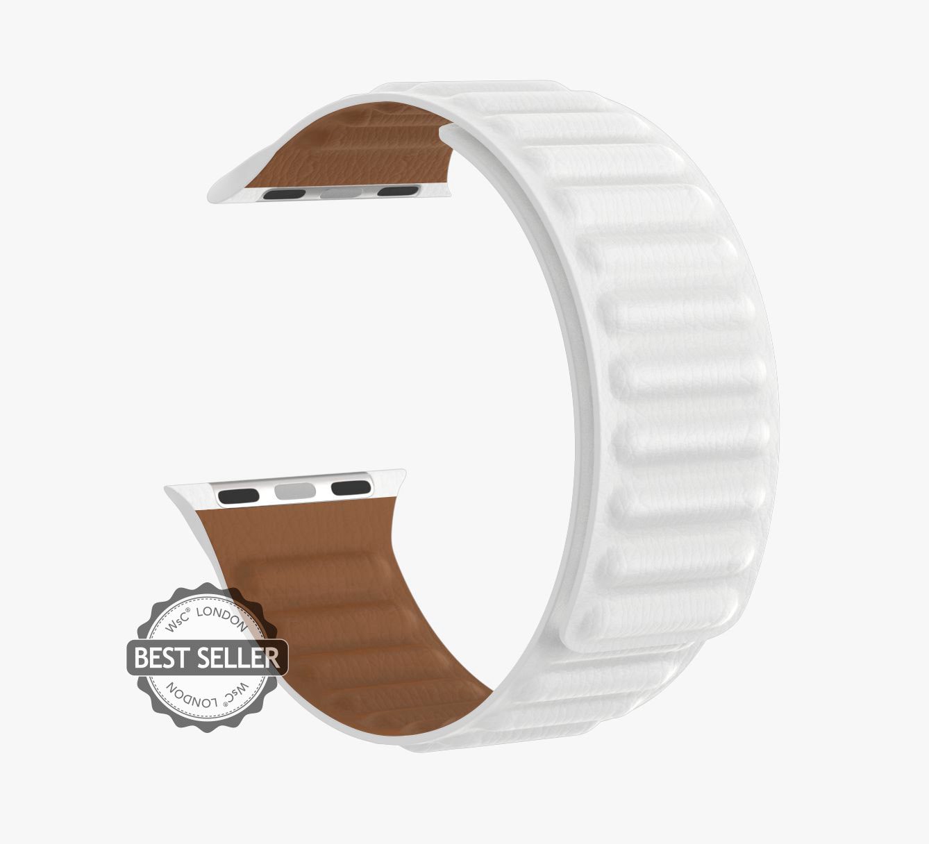 WsC® Leather Link – White Apple Watch Strap