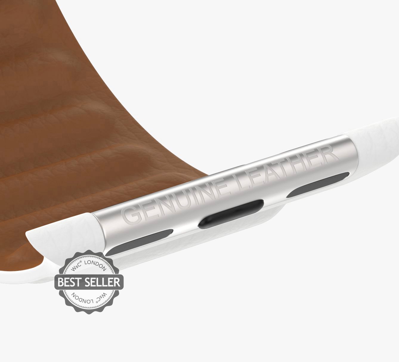 WsC® Leather Link – White Apple Watch Strap