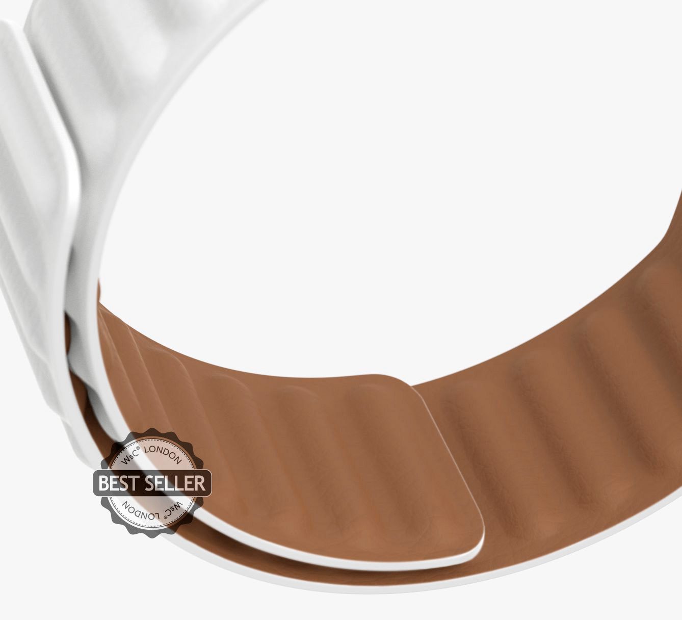 WsC® Leather Link – White Apple Watch Strap