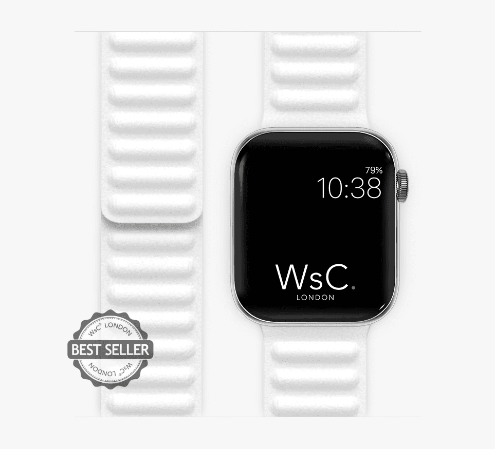 WsC® Leather Link – White Apple Watch Strap