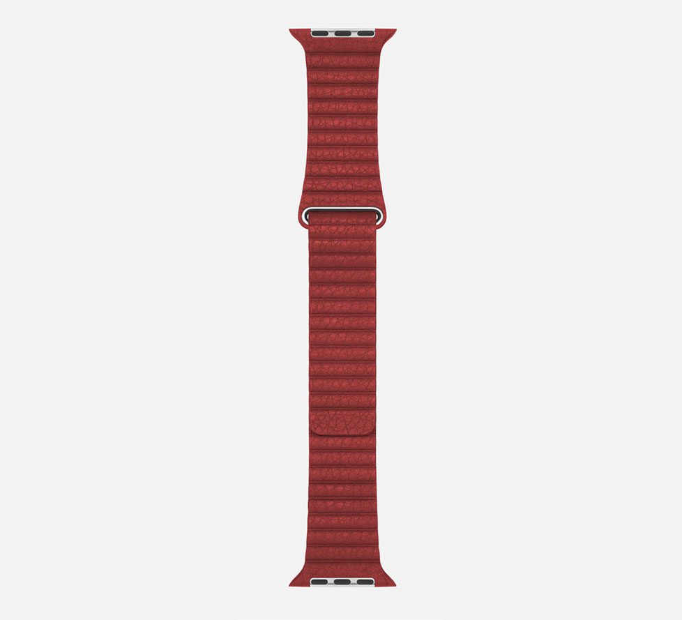 WsC® Leather Loop – Red Apple Watch Strap