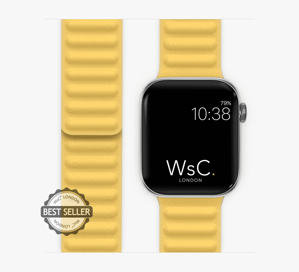 WsC® Leather Link – Butterscotch Yellow Apple Watch Strap