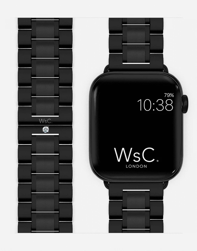 WsC Fury Black Diamond Edition strap with Apple Watch face