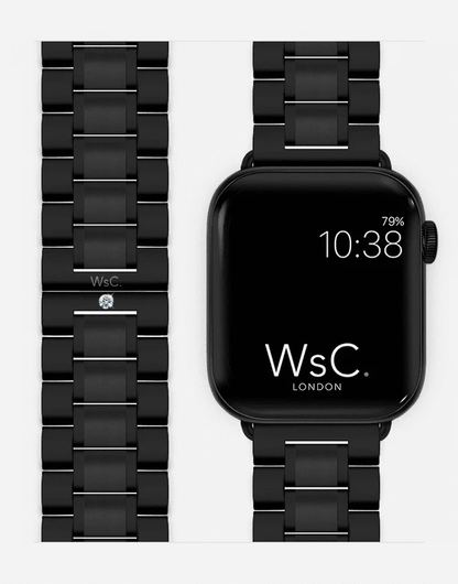 WsC Fury Black Diamond Edition strap with Apple Watch face