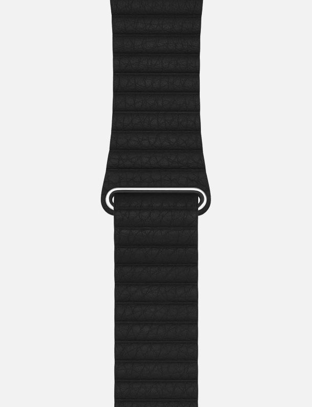 Black WsC Leather Loop Apple Watch Strap Without Face