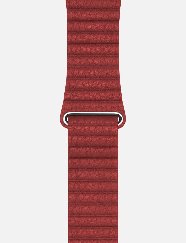 Red WsC Leather Loop Apple Watch Strap Without Face