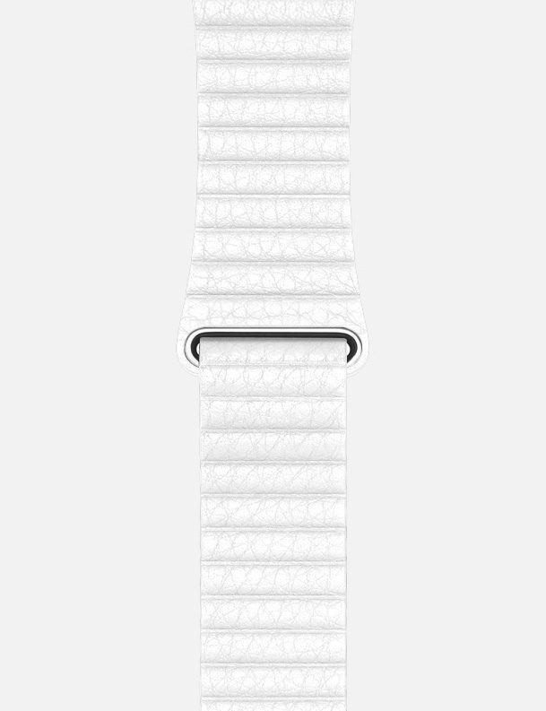 White WsC Leather Loop Apple Watch Strap Without Face