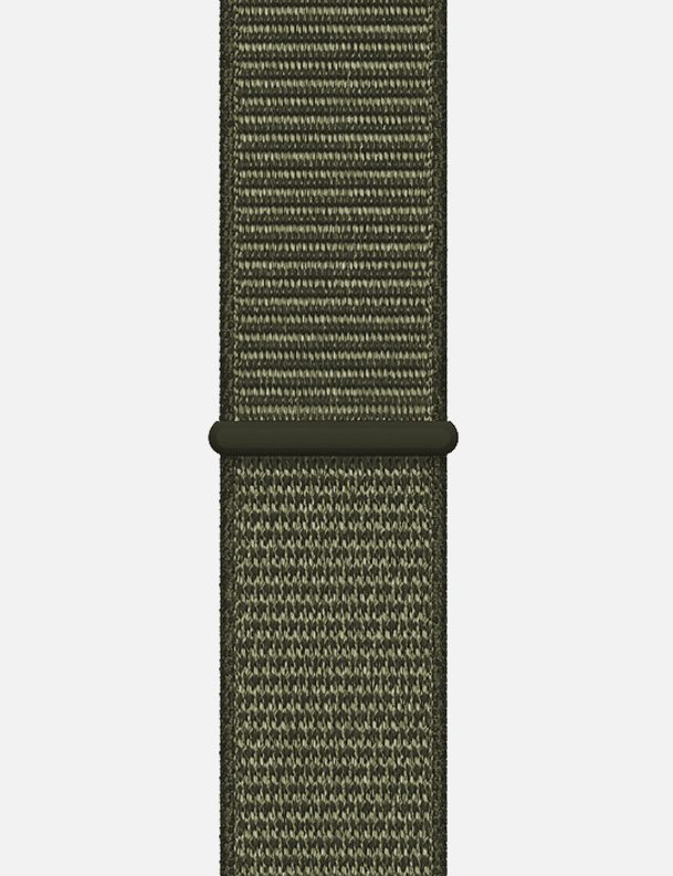 Nylon Velcro Sport Loop Apple Watch Strap Khaki Green No Face