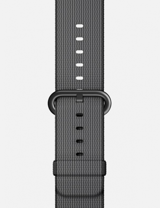 Black Grey Woven Nylon Apple Watch Strap