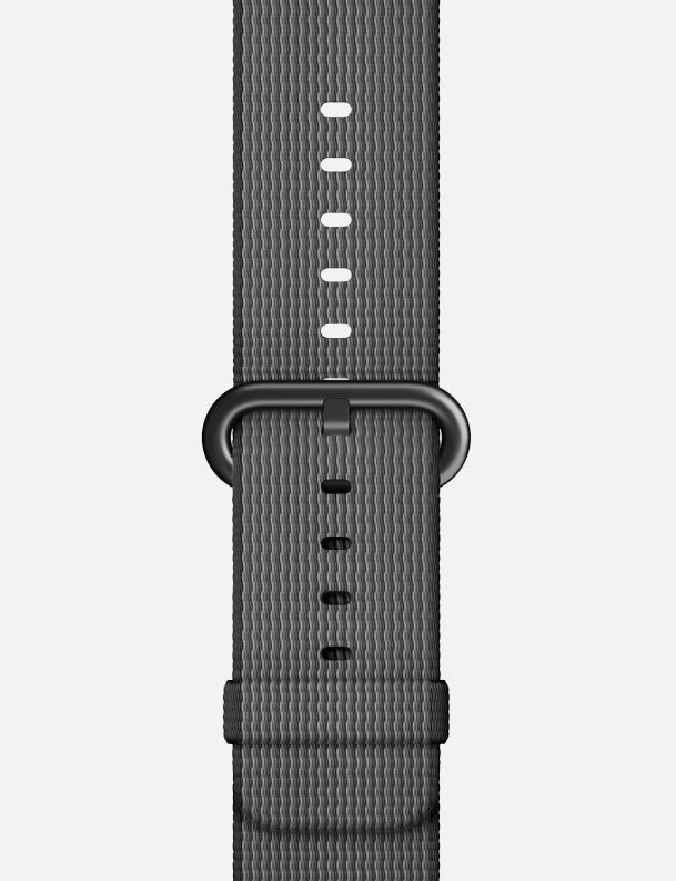 Black Grey Woven Nylon Apple Watch Strap