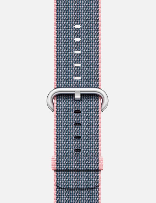 Blue Pink Woven Nylon Apple Watch Strap