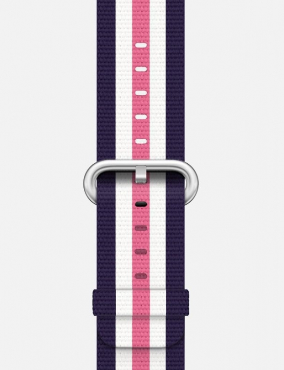 Hot Pink Stripe Woven Nylon Apple Watch Strap