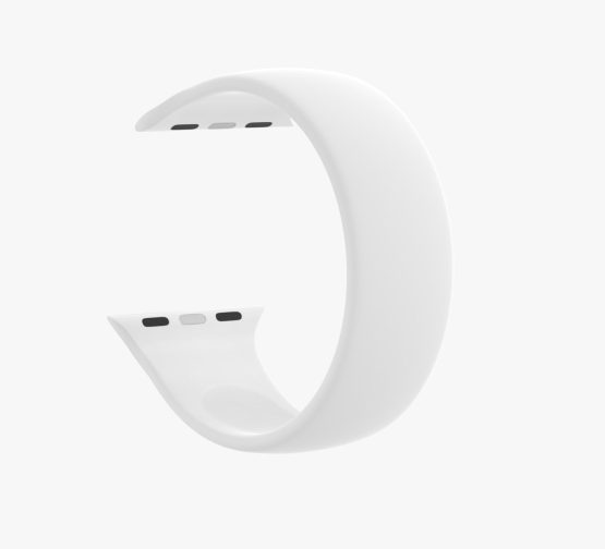 Silicone Solo Loop Apple Watch White Curved