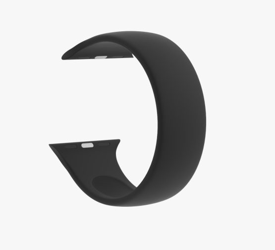 Silicone Solo Loop Apple Watch Black Curved