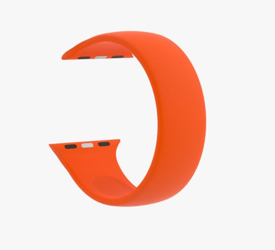 Silicone Solo Loop Apple Watch Orange Curved