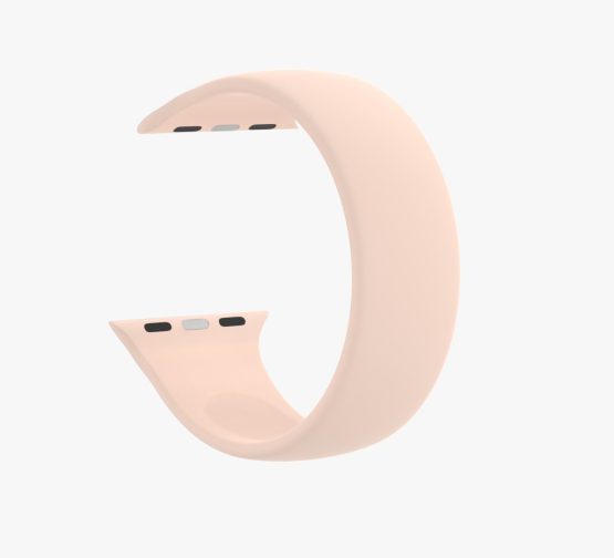 Silicone Solo Loop Apple Watch Pink Curved